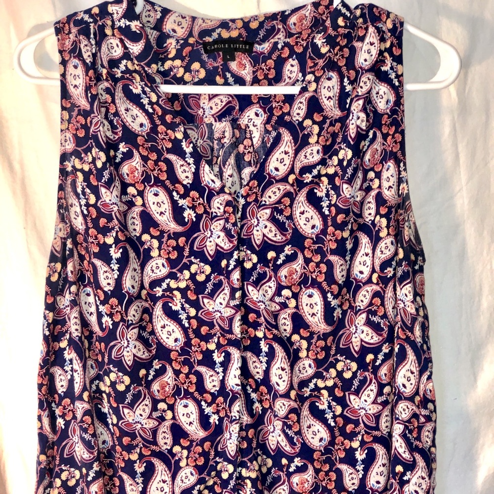 Carole Litttle Floral Sleeveless shirt